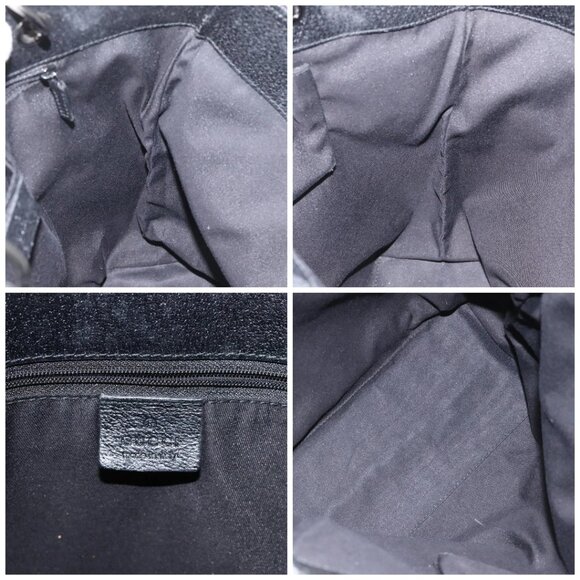 GUCCI GG Canvas Tote Bag Black Silver 120836 Auth - Picture 15 of 16